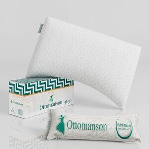 New in box Ottomanson Pillow, 29" x 19", White